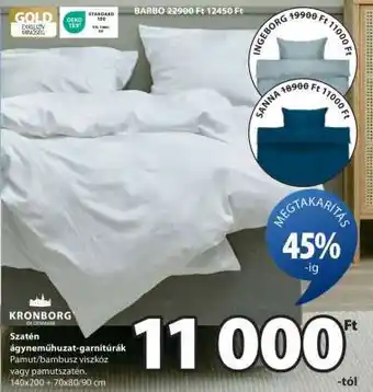 JYSK Kronborg Szatén ágyneműhuzat-garnitúrák ajánlat