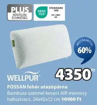 JYSK WELLPUR FOSSAN fehér utazópárna ajánlat