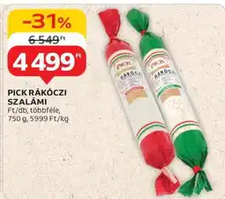 Auchan PICK Rákóczi szalámi ajánlat