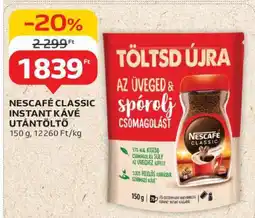 Auchan NESCAFÉ Classic Instant Kávé Utántöltő ajánlat