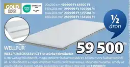 JYSK WELLPUR BOKSELVI GT110 szürke fekvőbetét ajánlat
