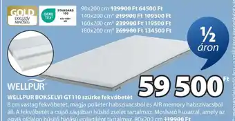 JYSK WELLPUR BOKSELVI GT110 szürke fekvőbetét ajánlat