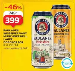 Auchan Paulaner Weissbier vagy Münchner Hell Lager dobozos sör ajánlat