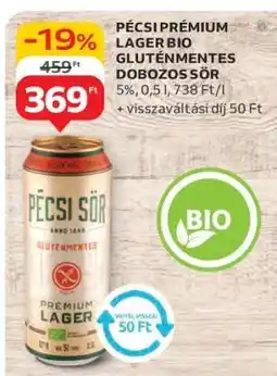 Auchan Pécsi Prémium Lager Bio Gluténmentes Dobozos Sör ajánlat