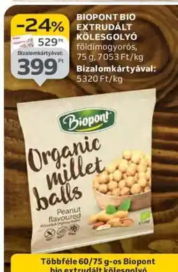 Auchan Biopont Bio Extrudált Kölesgolyó ajánlat