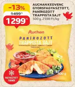 Auchan Auchan Kedvenc Gyorsfagyasztott Panírozott Trappista Sajt ajánlat