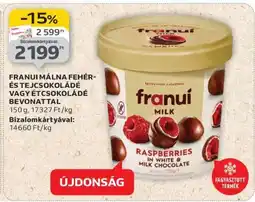 Auchan FRANUI MÁLNA FEHÉR- ÉS TEJCSOKOLÁDÉ VAGY ÉTCSOKOLÁDÉ BEVONATTAL ajánlat