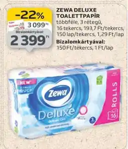 Auchan Zewa Deluxe toalettpapír ajánlat