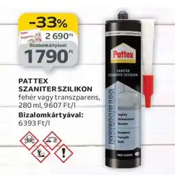 Auchan PATTEX SZANITER SZILIKON ajánlat