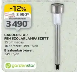 Auchan GARDENSTAR Fém Szolárlámpaszett ajánlat