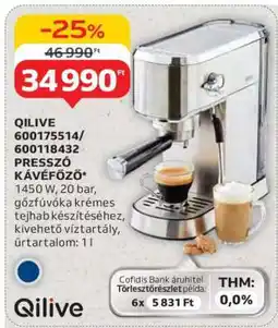 Auchan QILIVE 600175514/600118432 PRESSZÓ KÁVÉFŐZŐ ajánlat