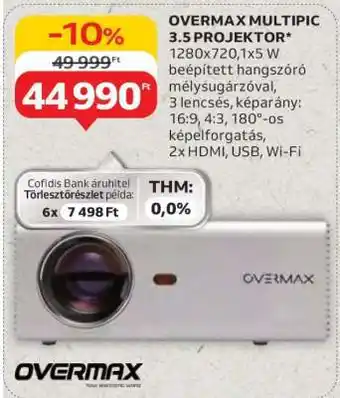 Auchan OVERMAX MULTIPIC 3.5 PROJEKTOR ajánlat
