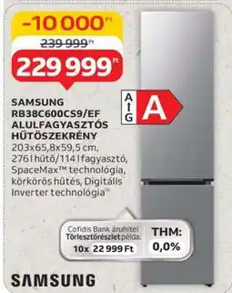 Auchan Samsung RB38C600CS9/EF Alulfagyasztós Hűtőszekrény ajánlat