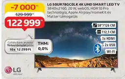 Auchan LG 50UR78GCOLK 4K UHD SMART LED TV ajánlat
