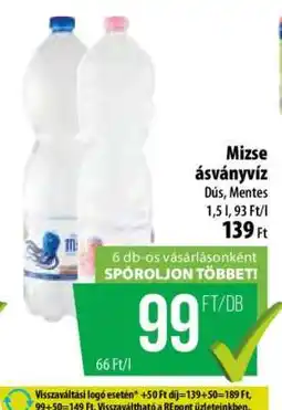 Coop Mizse ásványvíz ajánlat