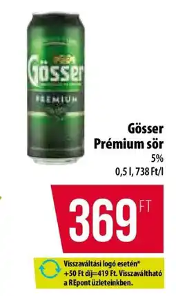 Coop Gösser Premium sör ajánlat