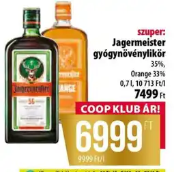 Coop Jägermeister gyógynövénylikőr ajánlat