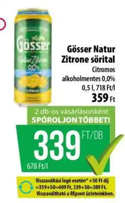 Coop Gösser Natur Zitrone sörital ajánlat