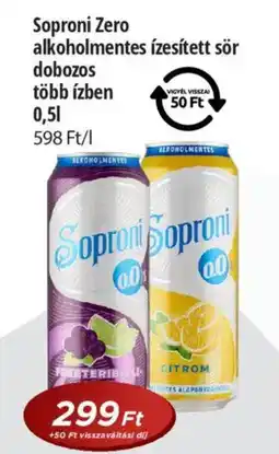 Real Soproni Zero alkoholmentes ízesített sör ajánlat