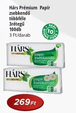 Real Hárs Prémium Papír zsebkendő ajánlat