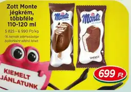 Real Zott Monte jégkrém ajánlat