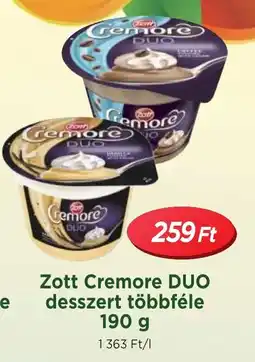 Real Zott Cremore DUO desszert ajánlat