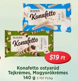 Real Konafetto ostyarúd Tejkrémes, Mogyorókrémes ajánlat