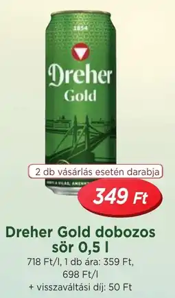 Real Dreher Gold dobozos sör ajánlat