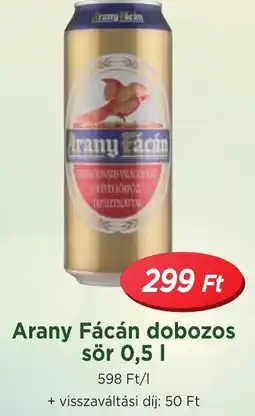 Real Arany Fácán dobozos sör ajánlat