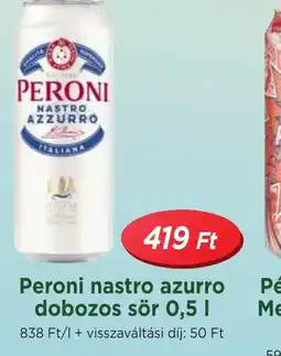 Real Peroni nastro azurro dobozos sör ajánlat