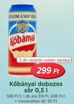 Real Kőbányai dobozos sör ajánlat