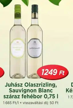Real Juhász Olaszrizling, Sauvignon Blanc száraz ajánlat
