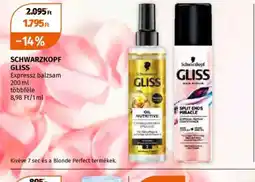 Müller Schwarzkopf Gliss Expressz balzsam ajánlat