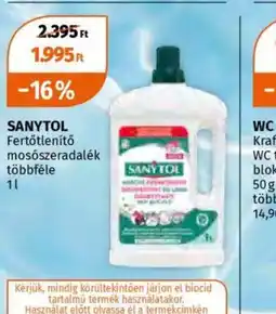 Müller Sanytol Fertőtlenítő mosszeradalék ajánlat
