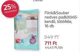 Rossmann Flink&Sauber nedves padlótörlő- kendő ajánlat