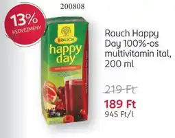 Rossmann Rauch Happy Day 100%-os multivitamin ital ajánlat