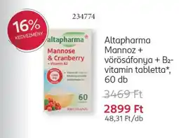Rossmann Altapharma Mannoz + vörösáfonya + B2 ajánlat