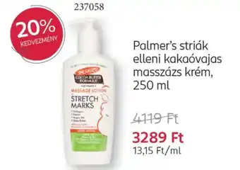 Rossmann Palmer's striák elleni kakaóvajas masszázs ajánlat