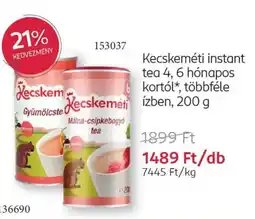 Rossmann Kecskeméti instant tea 4, 6 hónapos kortól ajánlat