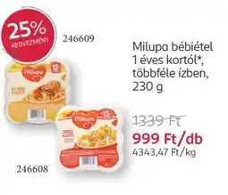 Rossmann Milupa bébiétel 1 éves kortól ajánlat