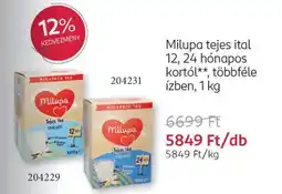 Rossmann Milupa tejes ital 12, 24 hónapos kortól ajánlat