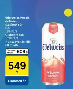 Tesco Edelweiss Peach dobozos, ízesített sör ajánlat