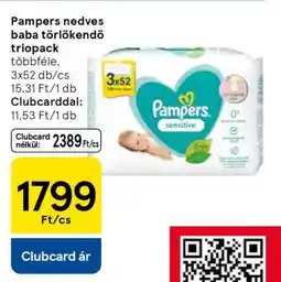 Tesco Pampers nedves baba törlőkendő triopack ajánlat