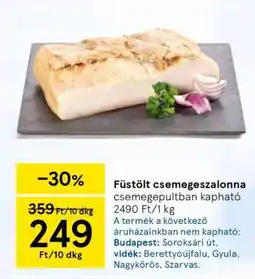 Tesco Füstölt csemegeszalonna ajánlat