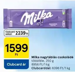 Tesco Milka nagytáblás csokoládé ajánlat