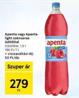 Tesco Apenta vagy Apenta light szénsavas üdítőital ajánlat