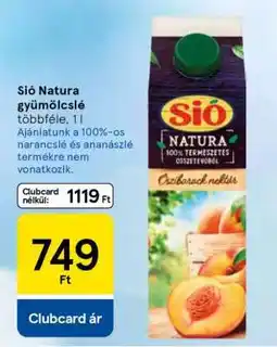 Tesco Sió Natura gyümölcslé ajánlat