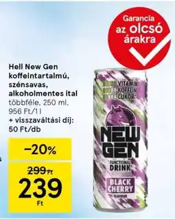 Tesco Hell New Gen koffeintartalmú ital ajánlat