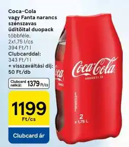 Tesco Coca-Cola vagy Fanta narancs szénsavas üdítőital duopack ajánlat