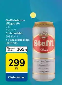 Tesco Steffl dobozos világos sör ajánlat